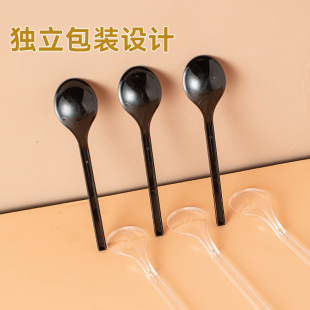 Disposable Spoon Single Packaging Internet Red Ice Powder Spoon Plastic Thickened Independent Dessert Pudding Fruit Fishing Small