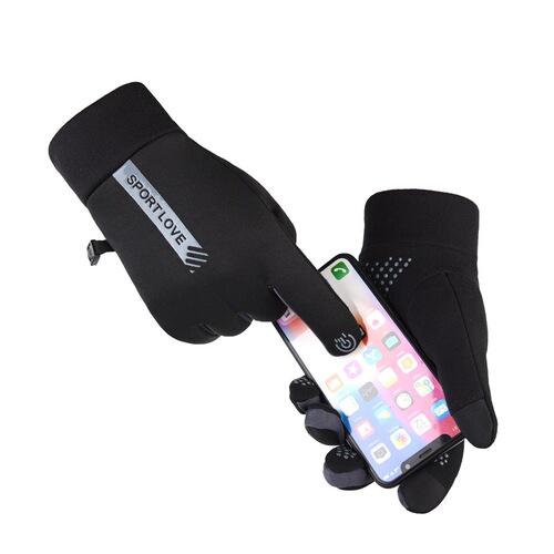 Sports velvet warm gloves for men and women in autumn and winter touch screen skiing, cycling and driving outdoor gloves
