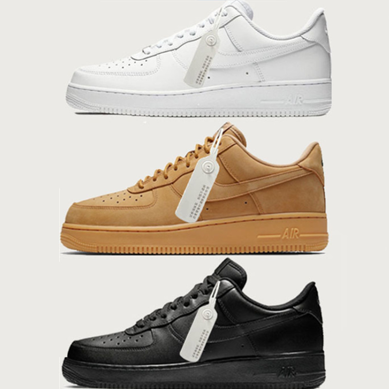 莆田靴純正オリジナル靴卸売エアフォースワン af1 ロートップ小麦色黒戦士ハイバージョンスニーカー白靴|undefined