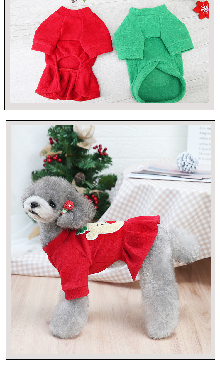 Fashion Thick Double-sided Polar Fleece Fabric Deer Pet Clothing 1 Piece display picture 3