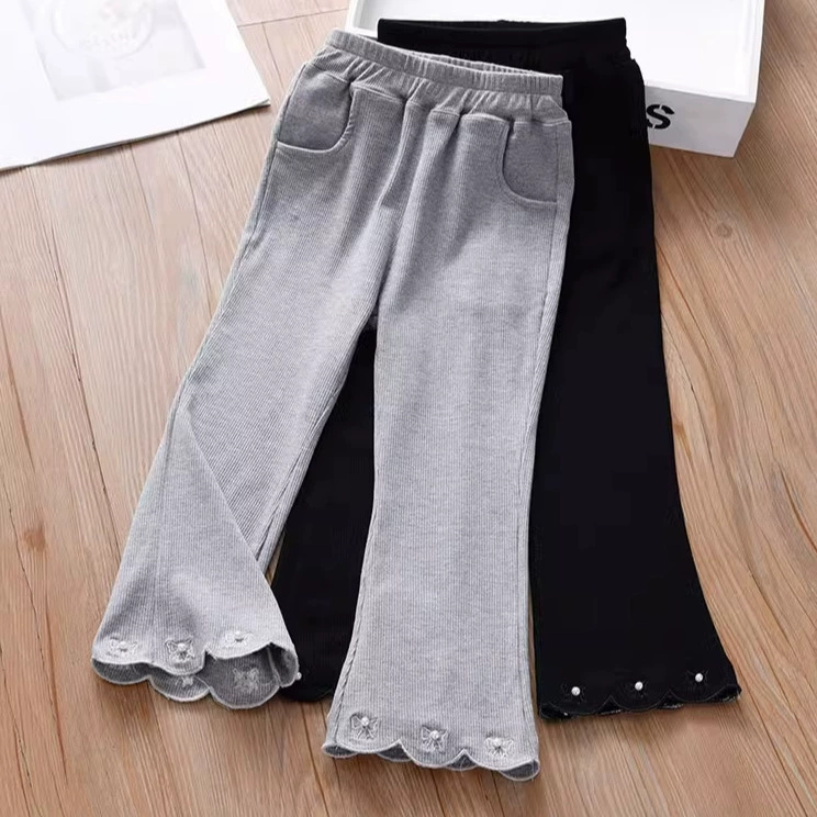 Лет leggings, мегафон, детские черные брюки, корейский стиль