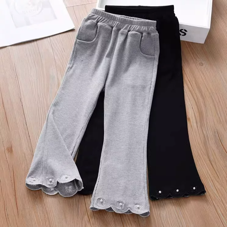 Лет leggings, мегафон, детские черные брюки, корейский стиль