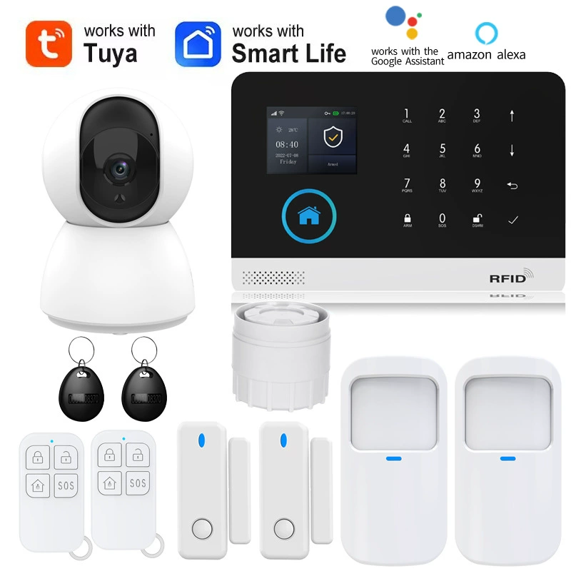 GSM WiFi защита безопасности Alexa Tuya домашняя охрана против кражи датчик движения дверной магнитный сигнализация система безопасности