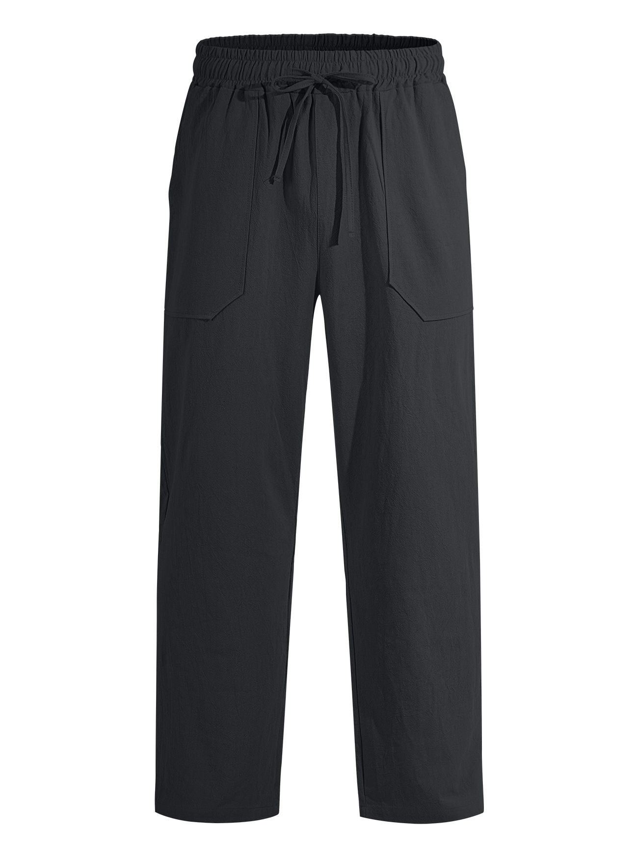 Transfronterizo Amazon algodón y cáñamo en stock pantalones de hombre grandes transpirables pantalones de color sólido pantalones de piernas de calzado casual básico