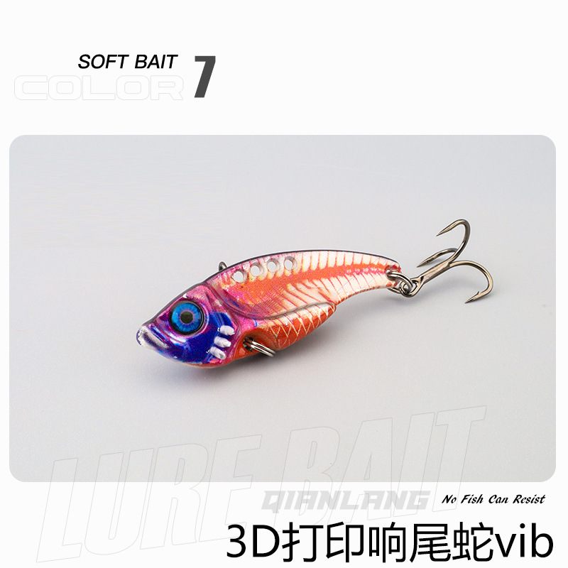 3D lentejuelas de metal colorido VIb falso cebo de cascabel de tiro largo que rebordea Luya cebo Caballo Boca Bass cebo de Pesca de Agua Dulce
