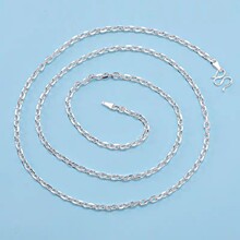 999纯银项链纯手工太角链足银男女个性时尚十字链加长毛衣链银饰