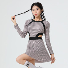 超仙小香风连体款泳装旅游度假裙式泳服防晒显瘦长袖温泉泳衣批发