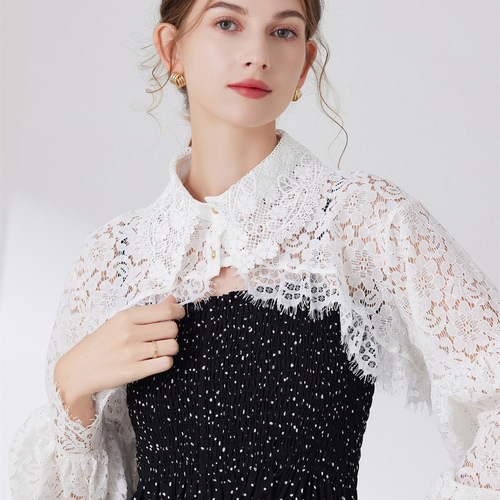  New Fashionable Small Shawl Coat half shirt evening Dress lace detachable collars for women Versatile Short Shawl Lace Shirt