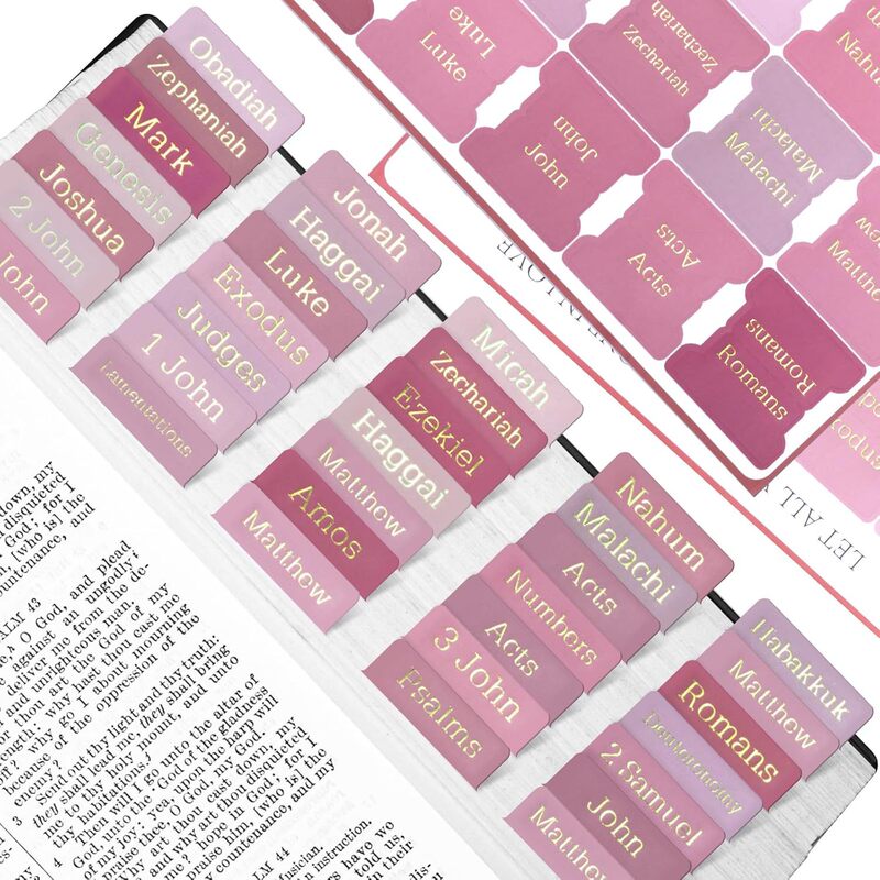 Ready-Made Bible Tabs Pilot Index Stickers Bohemian Theme Unisex Writable Repositionable