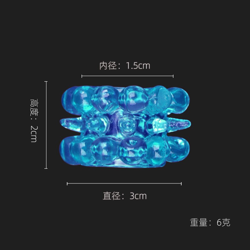 Spike Textured Locking Cock Ring, TPE Delay Ring for Men, Translucent Black — detail image 8