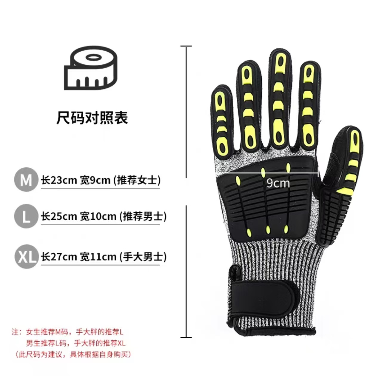Guantes anticolisión y anticortes de cinco grados HPPE anti-corte, anti-racabo, anti-punchado, anti-choque, anti-impacto, anti-cortes