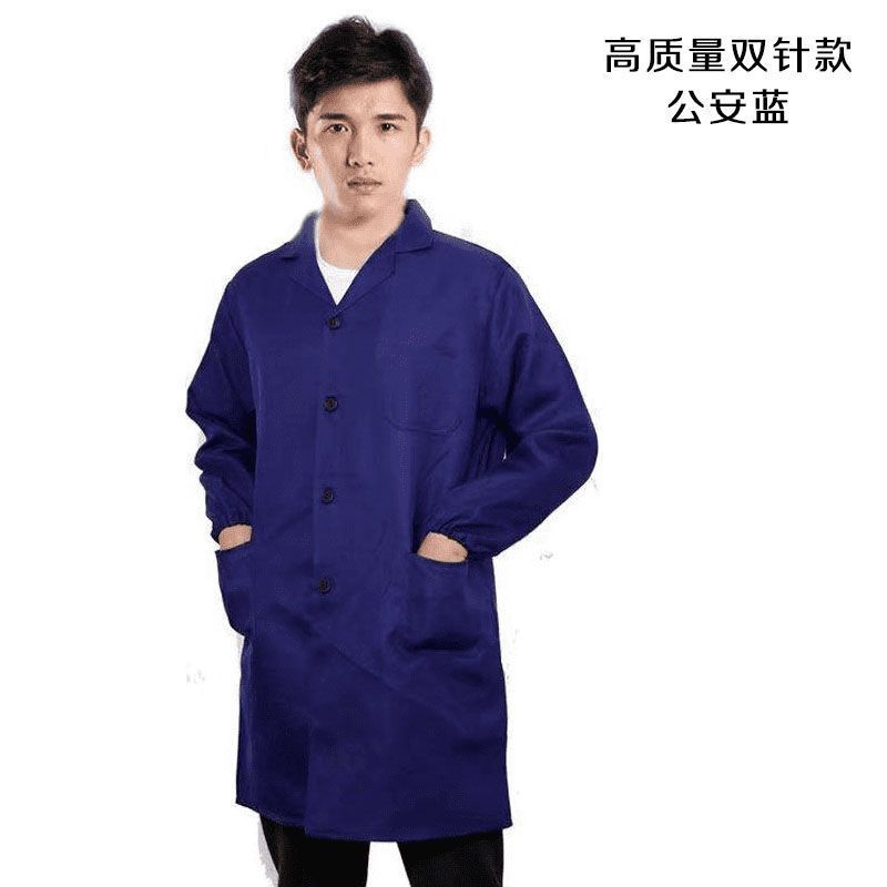 蓝大褂男女四季加厚长袖款搬运仓库工厂耐脏耐磨罩衣劳保可订印字|undefined