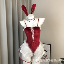 情趣内衣兔女郎圣诞装套装丝绒制服诱惑角色扮演露背睡裙6221