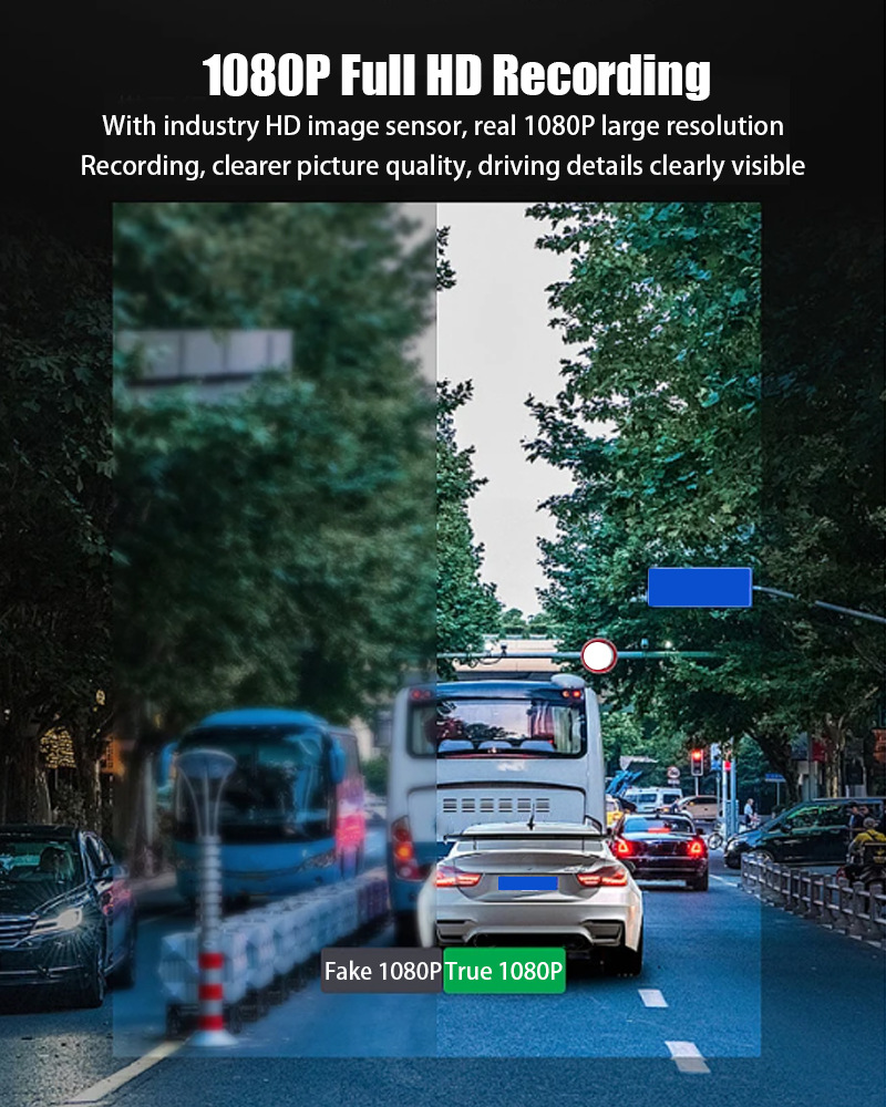 Cross-Border 1080P Three-Lens Driving Recorder Wifi Mobile Phone Interconnection 2inch High-Definition Screen Car Recorder
