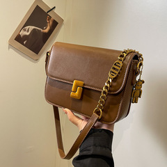 質感簡約時尚韓版復古小包包女2024春季百搭高級小眾斜挎包小方包