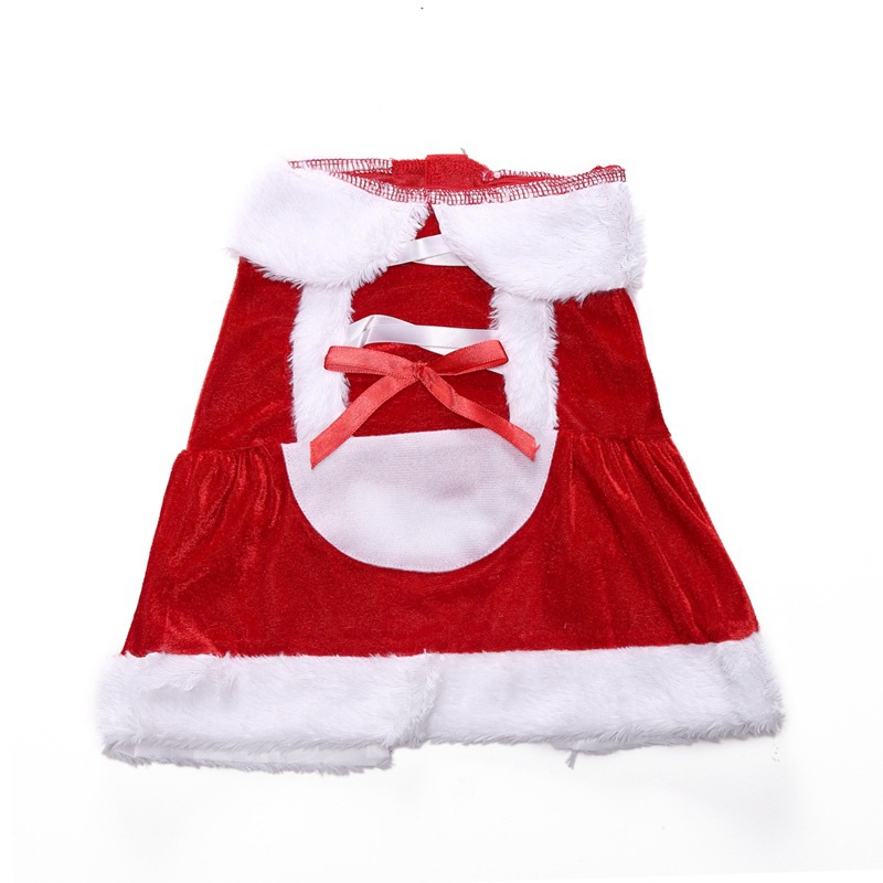 Haine de toamnă și iarnă pentru animale de companie pentru câini, ținută roșie festivă de Crăciun, transformare, fustă pentru câini mici, ursuleț de pluș, panda_voghion.com