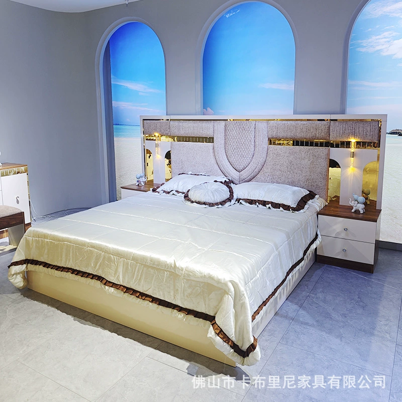 Оптовая продажа: комплект мебели для спальни в стиле лайт-люкс, современный роскошный комплект для всего дома, мебель для спальни с панелями для домашнего использования