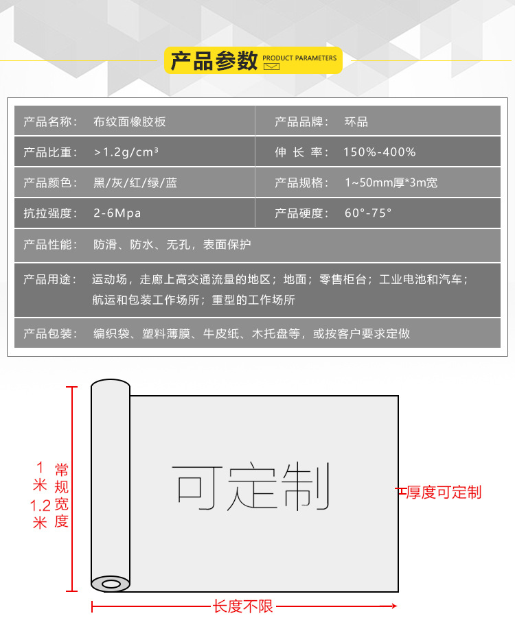 布条纹橡胶板参数