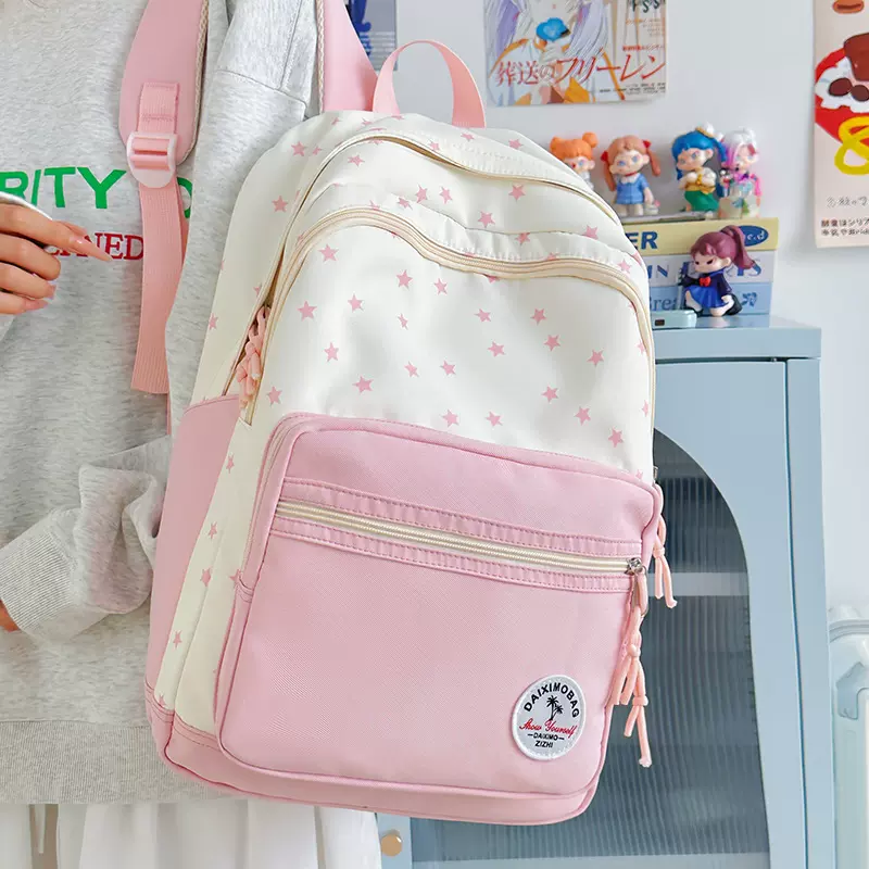 简约休闲通勤双肩包外贸韩系小众设计学生书包大容量外出轻便背包