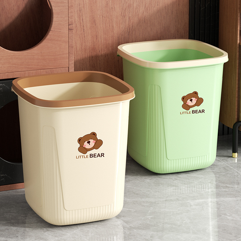 Light Luxury Bear-Shaped Square Trash Can Without Lid, Large Size with Press Ring, Suitable for Home Use in Kitchen, Bedroom, Toilet, Bathroom, and as a Toilet Paper Basket Light Luxury Bear-Shaped Square Trash Can Without Lid, Large Size with Press Ring, Suitable for Home Use in Kitchen, Bedroom, Toilet, Bathroom, and as a Toilet Paper Basket