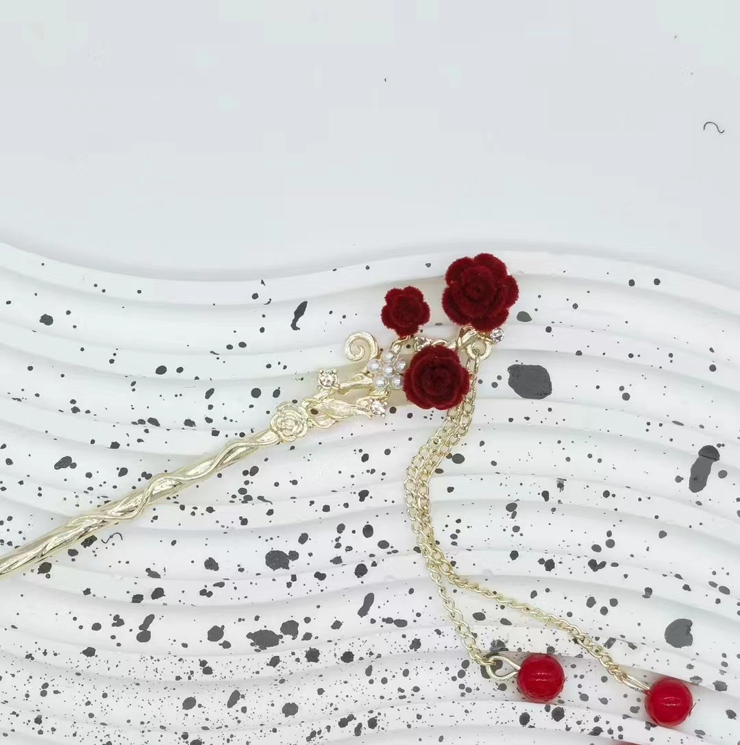 Estilo antiguo paso sacudida borla ventilador horquilla hembra de alto grado updo horquilla nuevo cheongsam chino Hanfu hairpin tocado