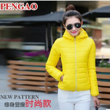 Foreign Trade New Autumn and Winter Warm Cotton-padded Clothes Women's Short Hooded Slim-fit Fashion Women's Small Cotton-padded Coat Jacket for Hair