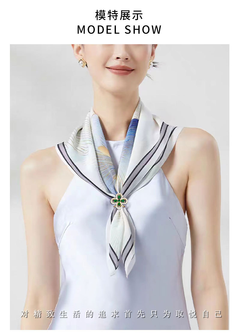 经典时尚百搭幸运四叶草丝巾扣小众轻奢花朵衣角扣新品