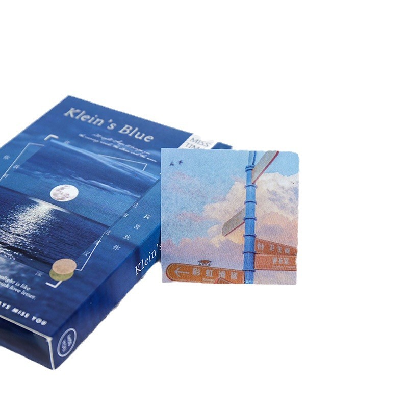 Light-picking pegatinas de papel en caja Serie del diario de París Material diario de papel retro ins pegatinas 55 piezas 12 modelos