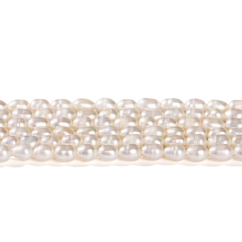 Jingde ジュエリーオーバルルースビーズ diy ジュエリーアクセサリー半完成品卸売ナチュラルホワイト淡水真珠ライスビーズ|undefined