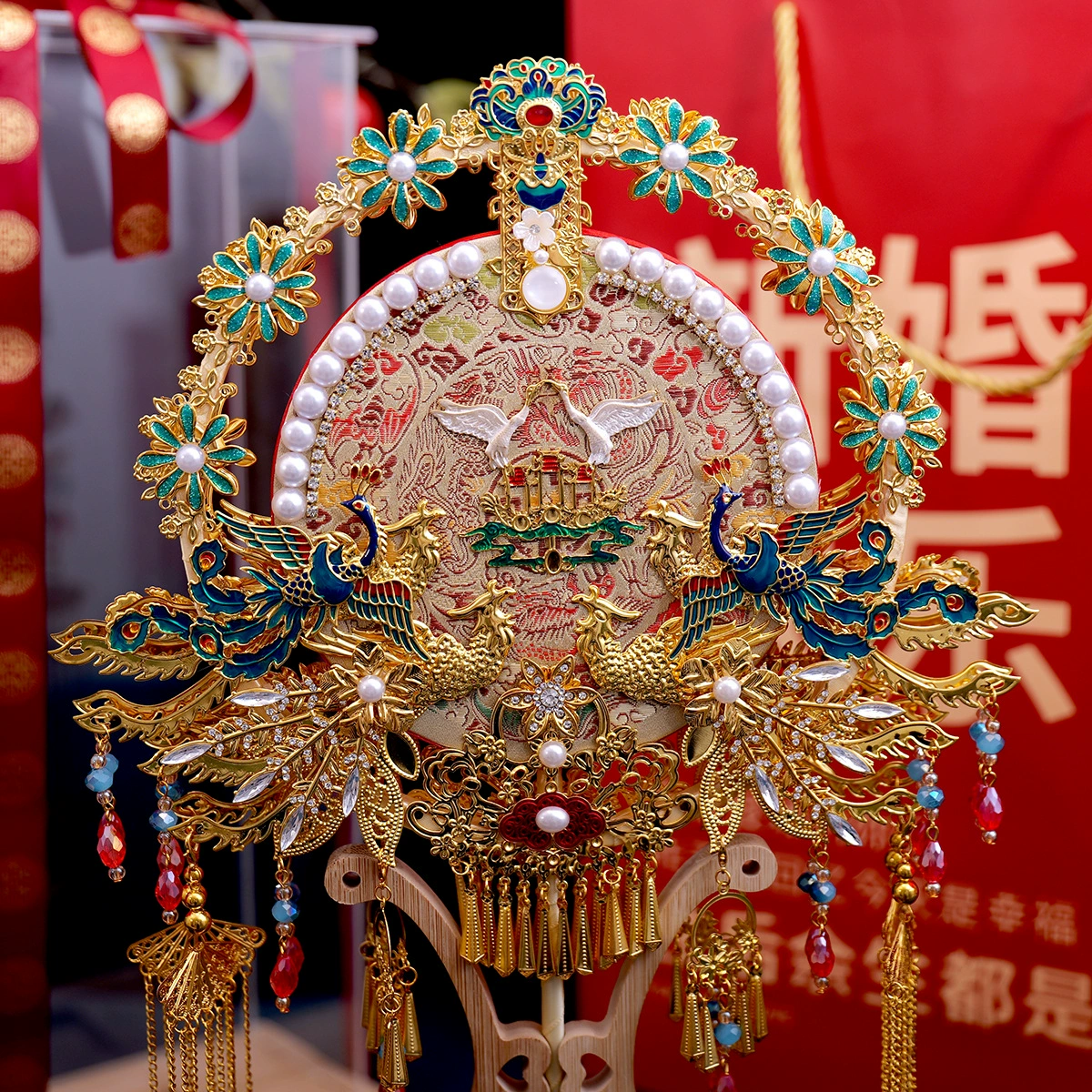 Two-color double-sided materials set for bride, wedding gift, Chinese style