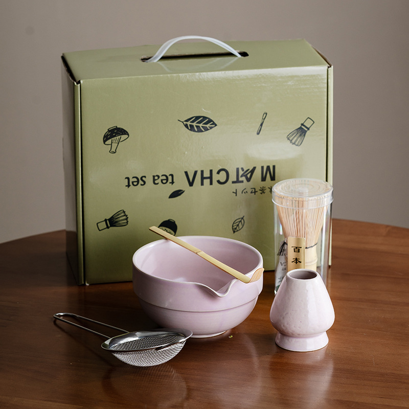 [유스페이스파우더] 해머드 배 말차 그릇 5종 세트 (선물박스)