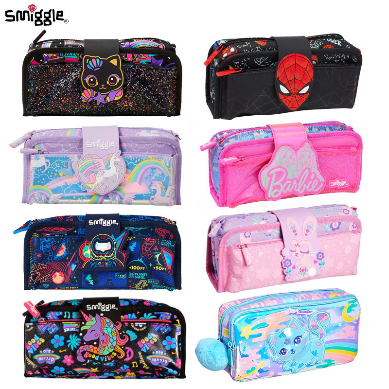 Australia Smiggle Pen Box Kidsren Cartoon Pencil Case Creative Student Stationery Bag Multifunctional Foldableing