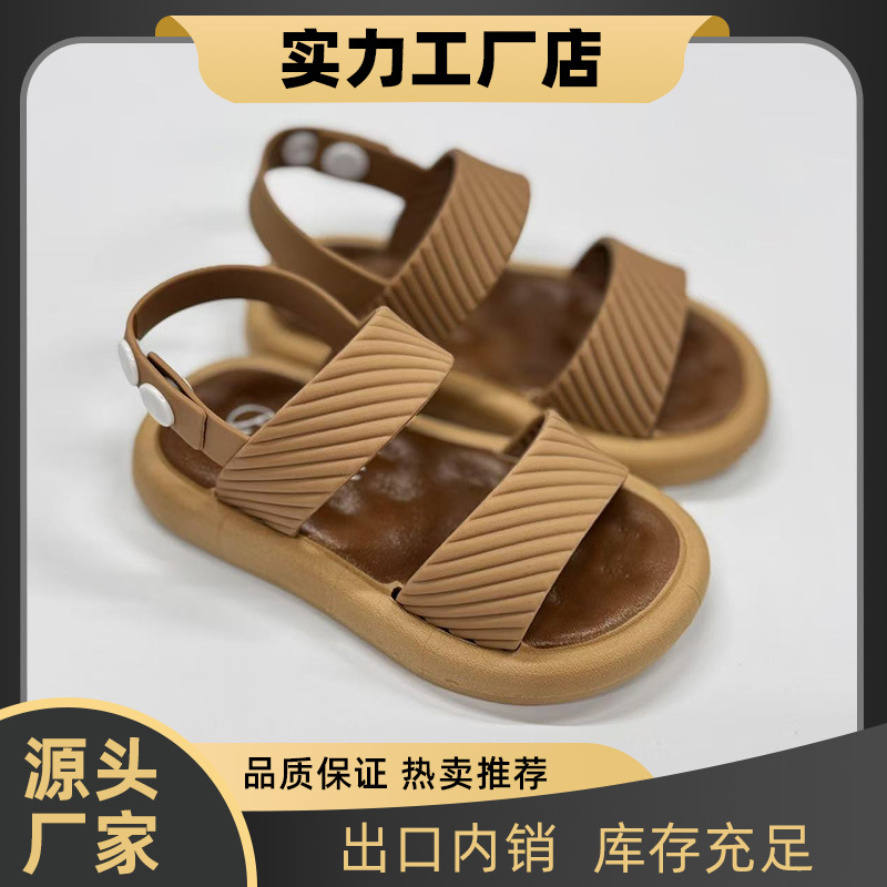 Fábrica fría de sandalias antideslizantes de fondo suave proveedor directo de electricidad de comercio exterior nuevo niño pequeño y mediano verano