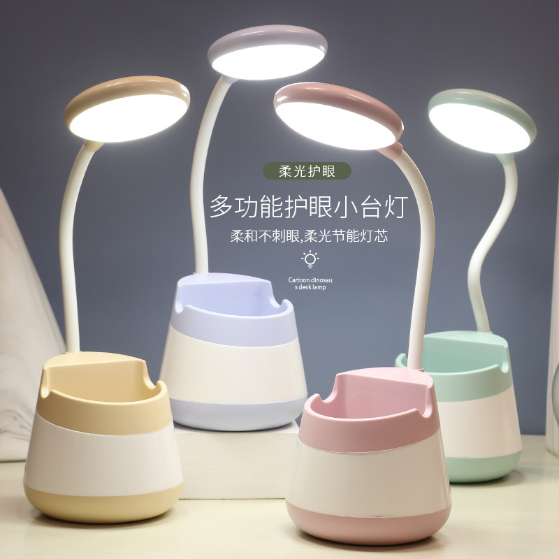 Lámpara LED de escritorio para estudiantes, recargable, doble uso, diseño lindo