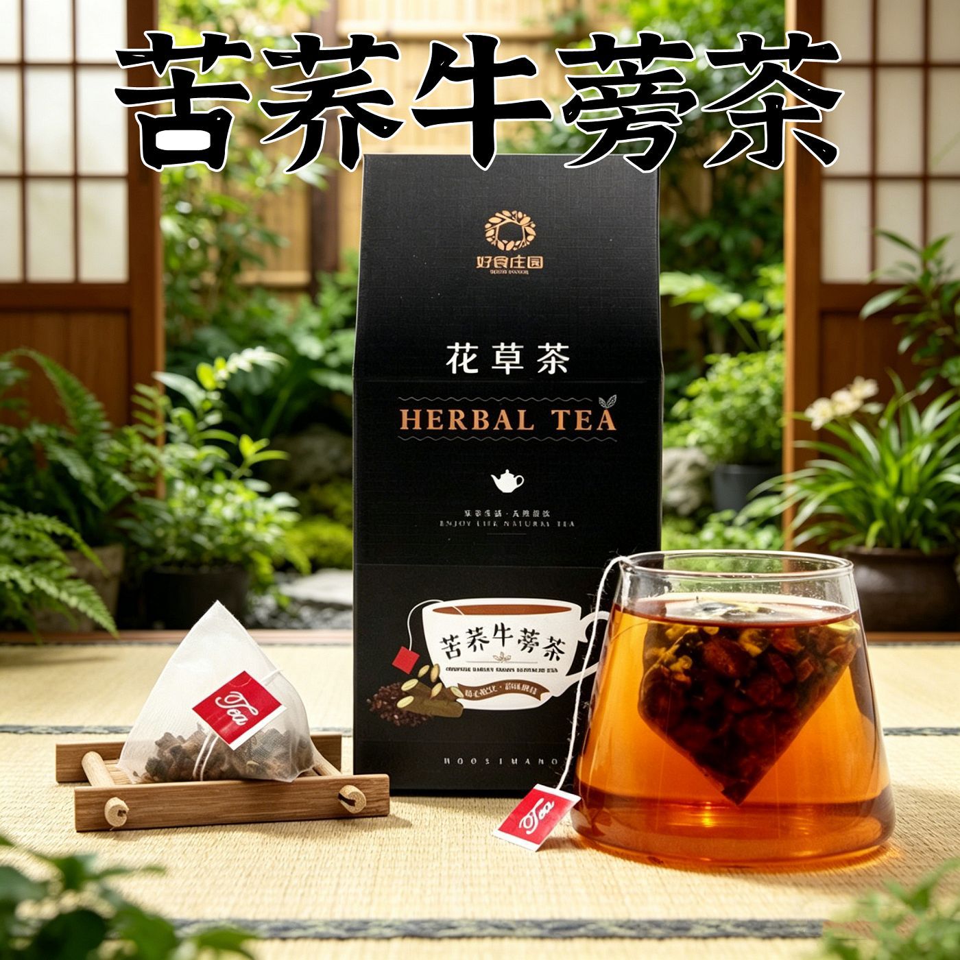 Tartary Buckwheat Burdock Tea Ku Qiao Niu Bang Cha Triangle Tea Bags with Mulberry Leaf Bitter Melon Cassia Seed 75g Sugar Free key features
