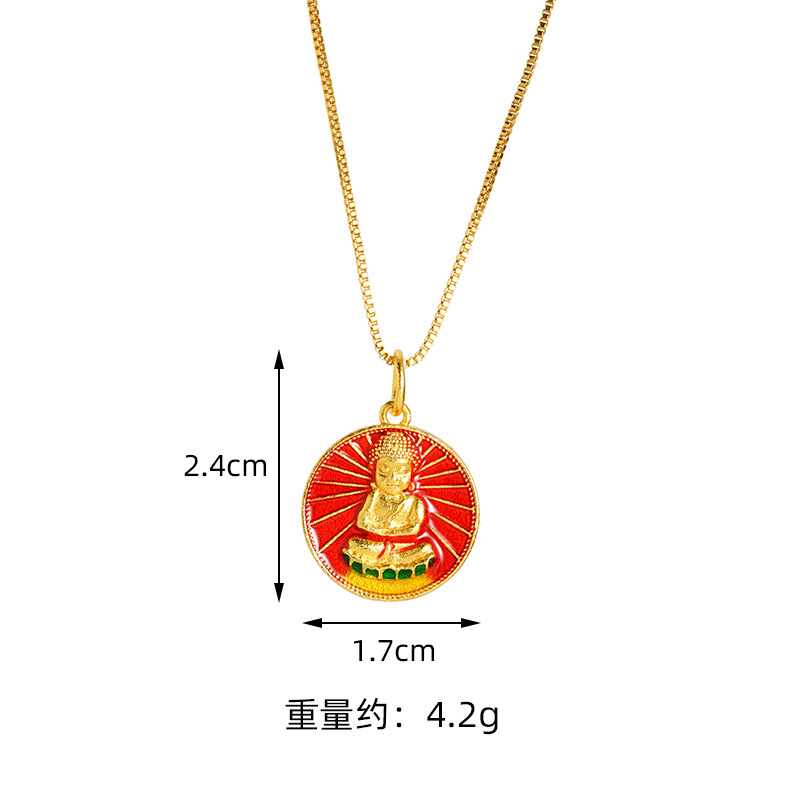 Buda de oro de oro de Vietnam colgante de doble cara diy accesorios de joyería universal cobre chapado en oro para hombres y mujeres fabricantes de alta protección de color al por mayor
