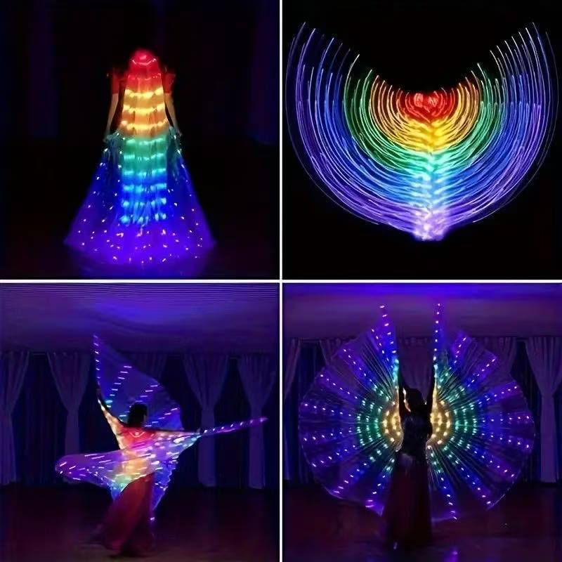 Alas LED para Danza de 360 Grados de Poliéster Luminoso para Fiesta