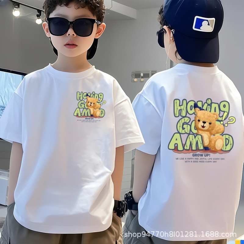 女童渐变短袖t恤夏季新款儿童洋气纯棉薄款小女孩打底衫半袖上衣