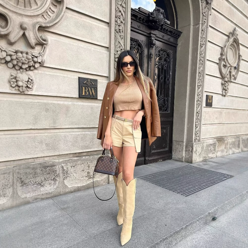 Популярный костюмный пиджак из искусственной кожи на AliExpress, европейский и американский стиль