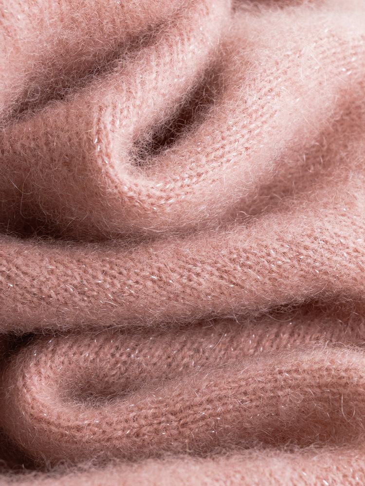 First-line clothing round neck wool knitted cardigan women's autumn and winter loose all-match gold and silver wool sweater long sleeve top