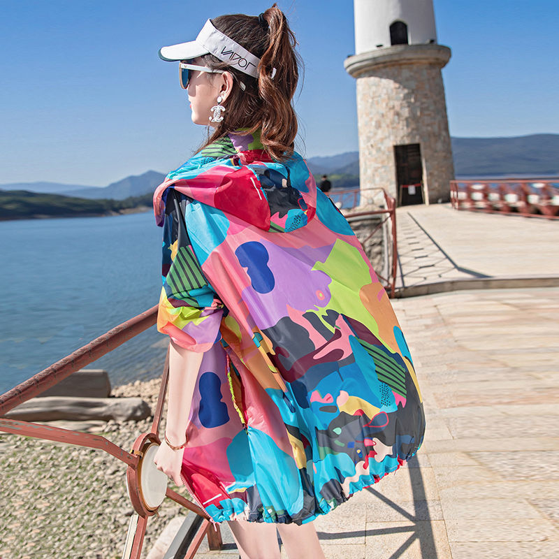 [1359 People Collected] Fashionable Camouflage Ice Silk Sun Protection Clothing for Women 2025 Summer Korean Style Anti-Uv Thin Style