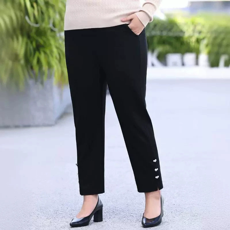 2023 Осенне-зимние женские повседневные брюки больших размеров на флисовой подкладке Толстые мм200 Джин Тонкие эластичные прямые брюки с высокой талией Джокер