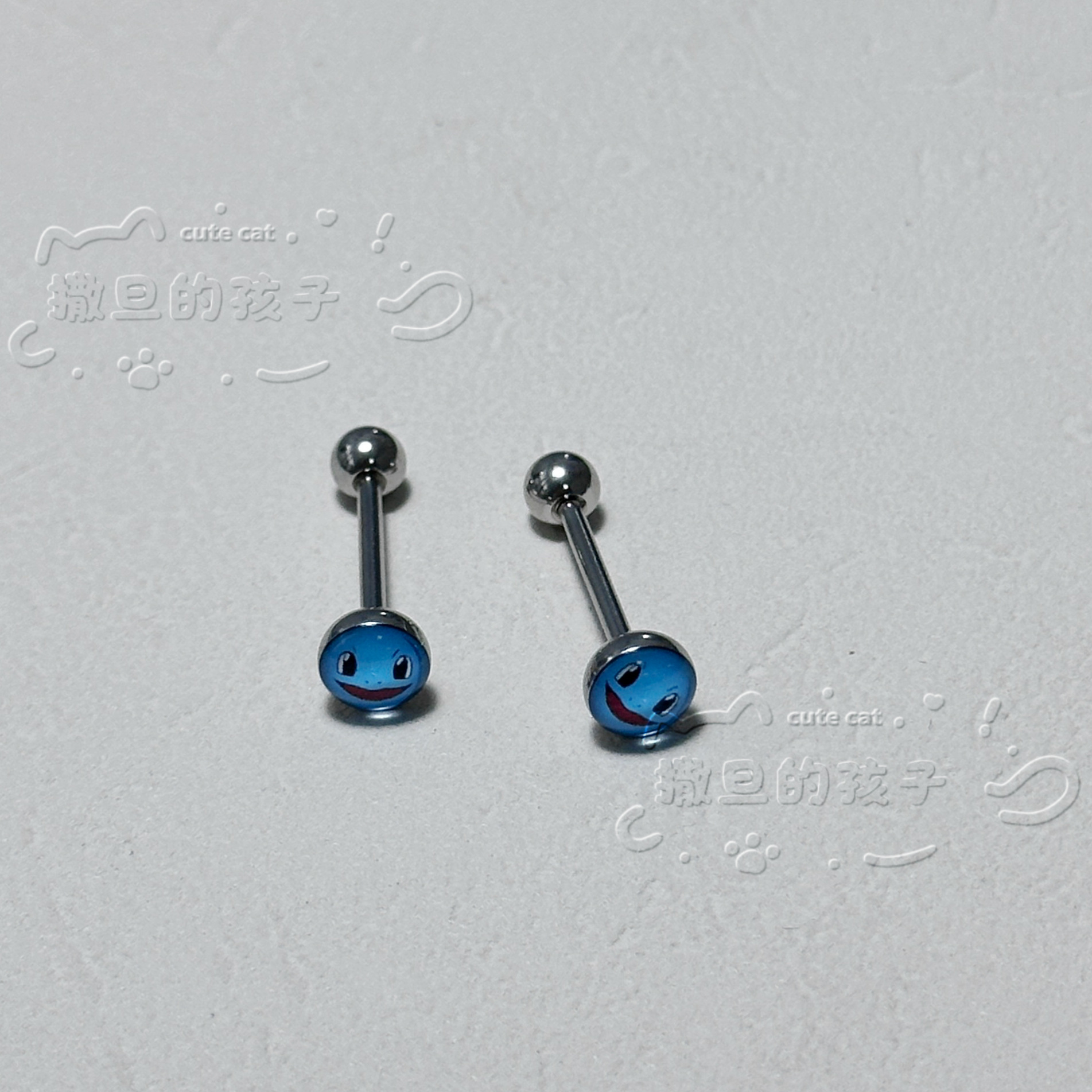 Silver pointed spike labret stud material detail