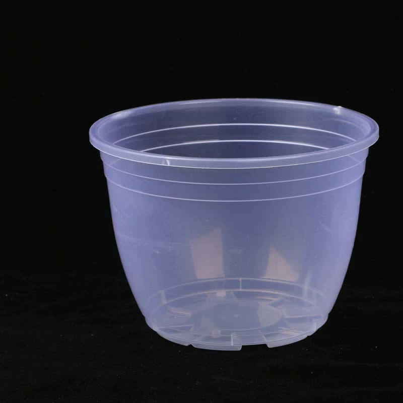 Jacket, transparent plastic flowerpot, water absorbent