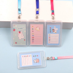 Student card holder with lanyard soft glue transparent kindergarten card holder bus card holder citizen health code card holder wholesale