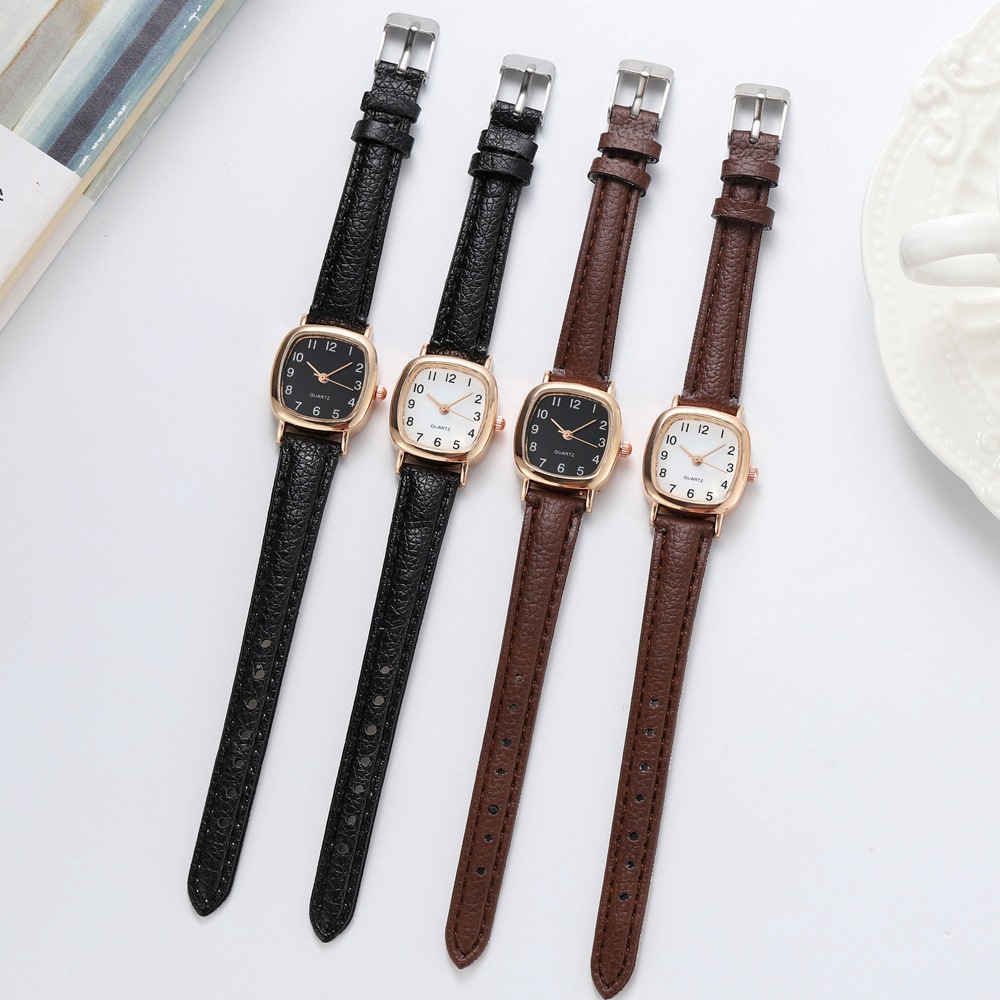 Pinduoduo alloy belt quartz square small dial fashionable women's minimalist digital time watch_voghion.com