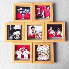 实木发光相框墙磁吸创意组合相册 展示墙diy沙发背景玄关照片墙