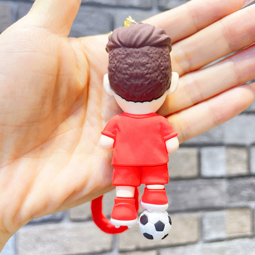 Football star and love couple figure keychain, backpack accessory, creative gift wholesale