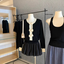 WGWE7505广州十三行女装2025秋装新款小个子时尚短款长袖针织上衣