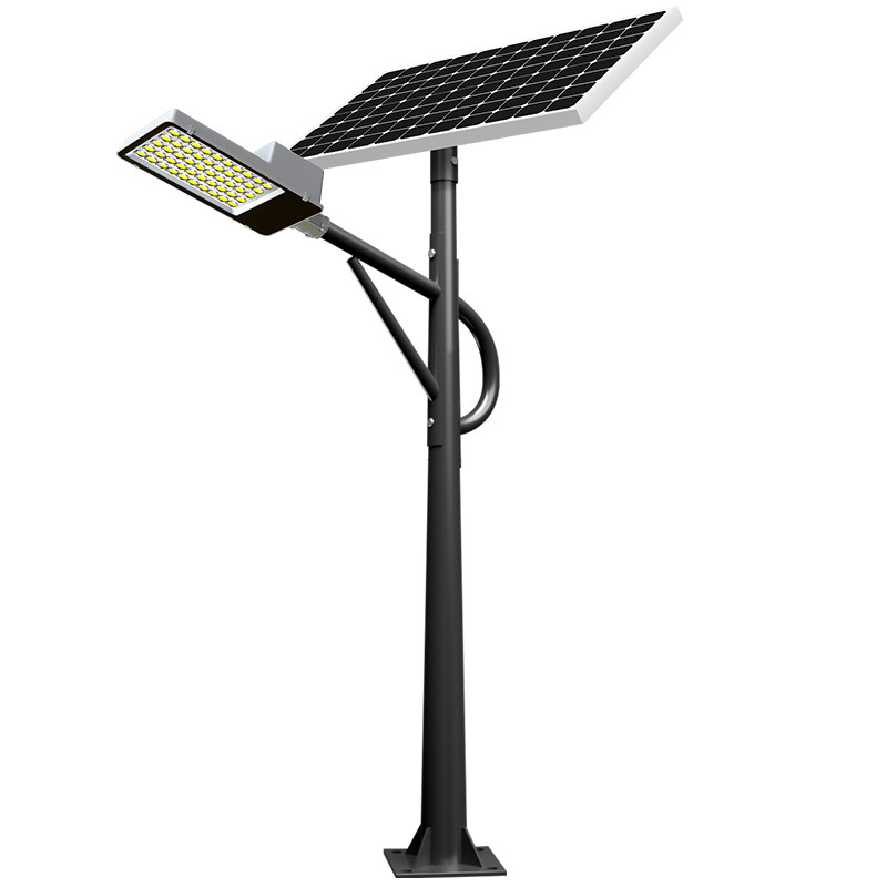 Par de luz negro farola solar 6-8 m al aire libre súper brillante alta potencia iluminación led luz de poste alto juego completo con poste